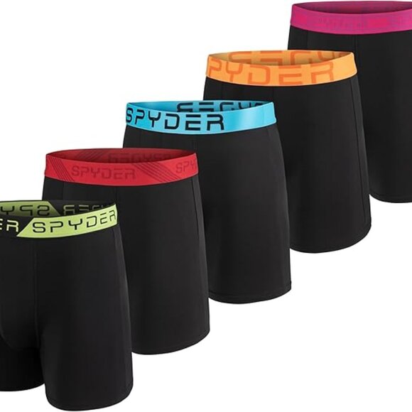 Spyder Men's 5 pack Multi Elastic Pack Performance Boxer Briefs NEW w TAGS - Picture 1 of 6